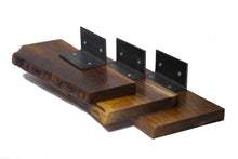 Walnut Live Edge Shelves, 12"L x 4" -8"W (Pack of 3)