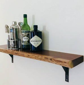 Walnut Live Edge Shelf, 36"L x 6" -12"W