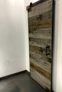 Reclaimed Barn Wood Door With Steel Frame and Hardware