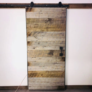 Reclaimed Barn Wood Door With Steel Frame and Hardware