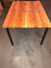 48 Inches Square Shape Metal Based Pine Wood Kitchen Table