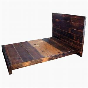 Low Platform Bed - Colonial Style Reclaimed Barn Wood Bed- Queen Size Bedroom Furniture,Handcraft Item.