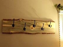 Live Edge Coat Rack, 5 Hooks, 36 