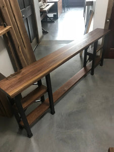 Beautiful Modern Design Walnut Table Top With Hardwoods Custom Steel Tube Base