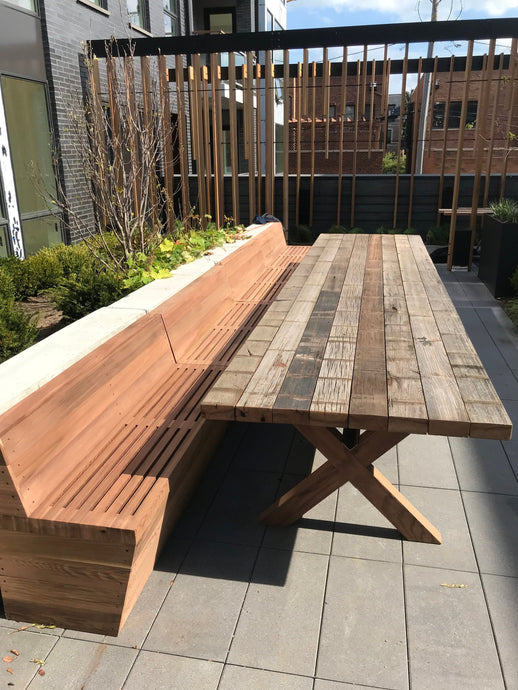 20 FT Solid Wooden Redwood Long Bench for Both Indoor And Outdoor Use