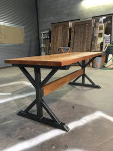 6FT Long Custom Beautiful Cherry Wood Desk with Steel base