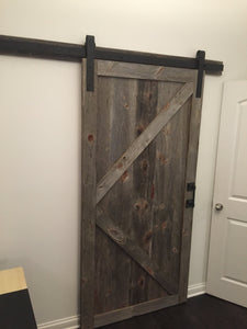 Tall Standard Handmade Barn Wood Door For Bathrooms And Laundry Rooms.