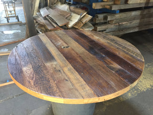 48” Round Shape Solid Reclaimed Barn Wood Table Can Be Used As Coffee Table Or Dining Table (rough rustic)