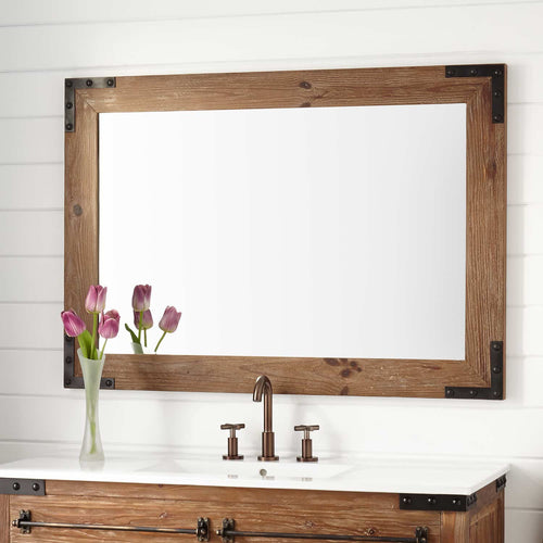 36” Long Reclaimed Custom Barn Wood Large Wall Mirror For Your Bedroom, Living Room, Bathroom And Entryway Room