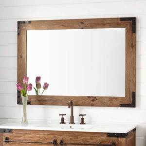 36” Long Reclaimed Custom Barn Wood Large Wall Mirror For Your Bedroom, Living Room, Bathroom And Entryway Room