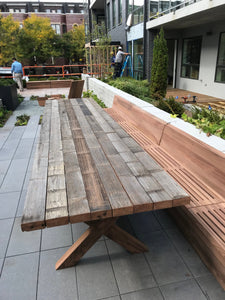 20 FT Solid Wooden Redwood Long Bench for Both Indoor And Outdoor Use