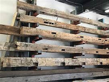 10" x 9" rough reclaimed barn wood beams made from mixed hard woods