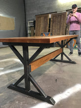 6FT Long Custom Beautiful Cherry Wood Desk with Steel base