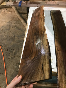 Pair of 1/4" Live Edge Walnut Slabs (Milled for Mirror edges)