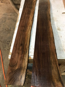 Pair of 1/4" Live Edge Walnut Slabs (Milled for Mirror edges)