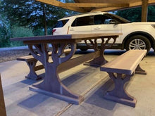 Live Edge Walnut Table with 2 Benches